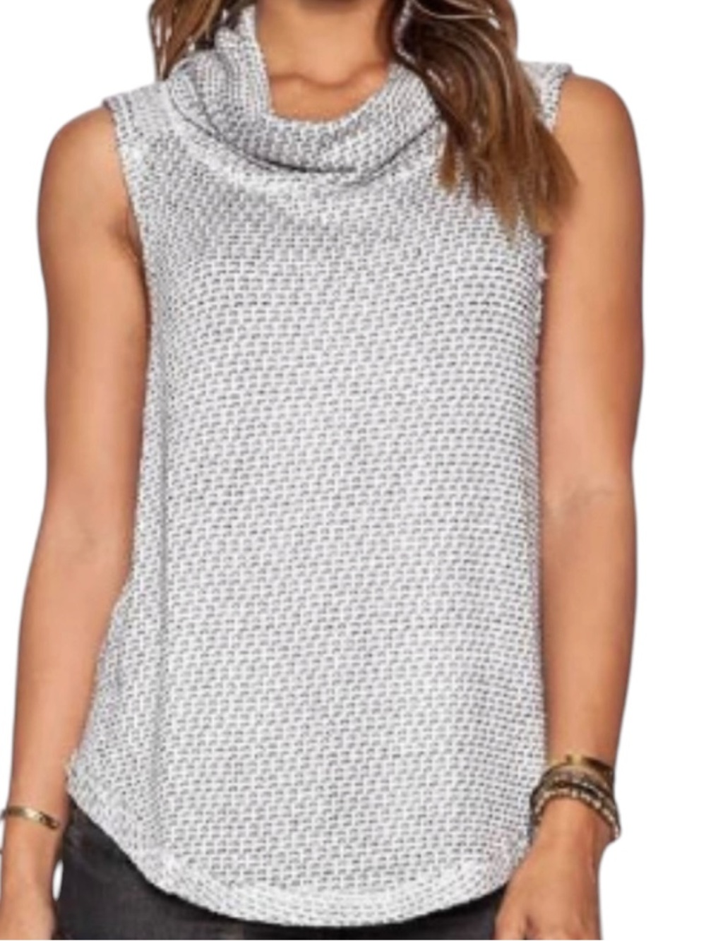 We the Free Timber cowl neck hacci knit sleeveless sweater